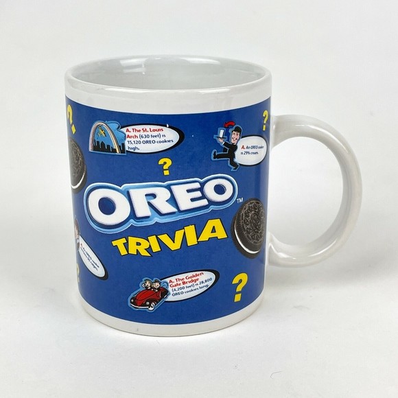 Oreo Cookie Trivia Coffee Mug Cup 14 fl. oz. St. Louis Arch Golden Gate Bridge - Picture 3 of 6